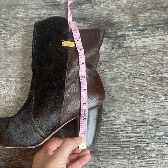 Leather Calf Hair Heeled Ankle Boots Booties Size 10 Velez for Leather Lovers - Picture 10 of 10